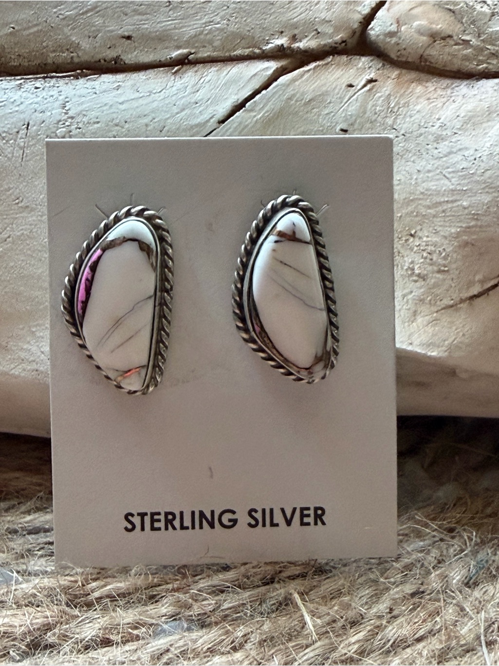 Sterling Silver Cotton Cand Teardrop Earrings